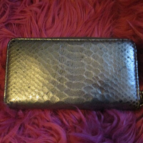 Michael Kors Ciara metallic silver Nickel  large satchel & wallet - Picture 13 of 15